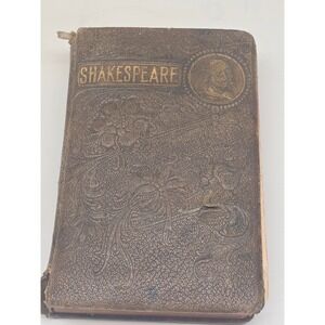 Antique Shakespeare Complete Works Embossed Leather Hardcover Book Gold Gilt